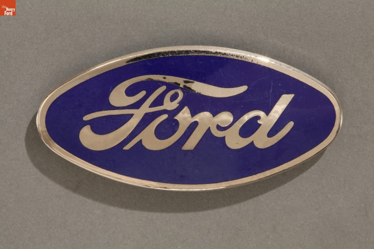 Original Ford blue-and-silver radiator emblem, circa 1930; The Henry Ford collection
