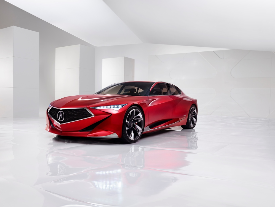 Original Acura Precision Concept press photograph from 2016 showing the Diamond Pentagon grille