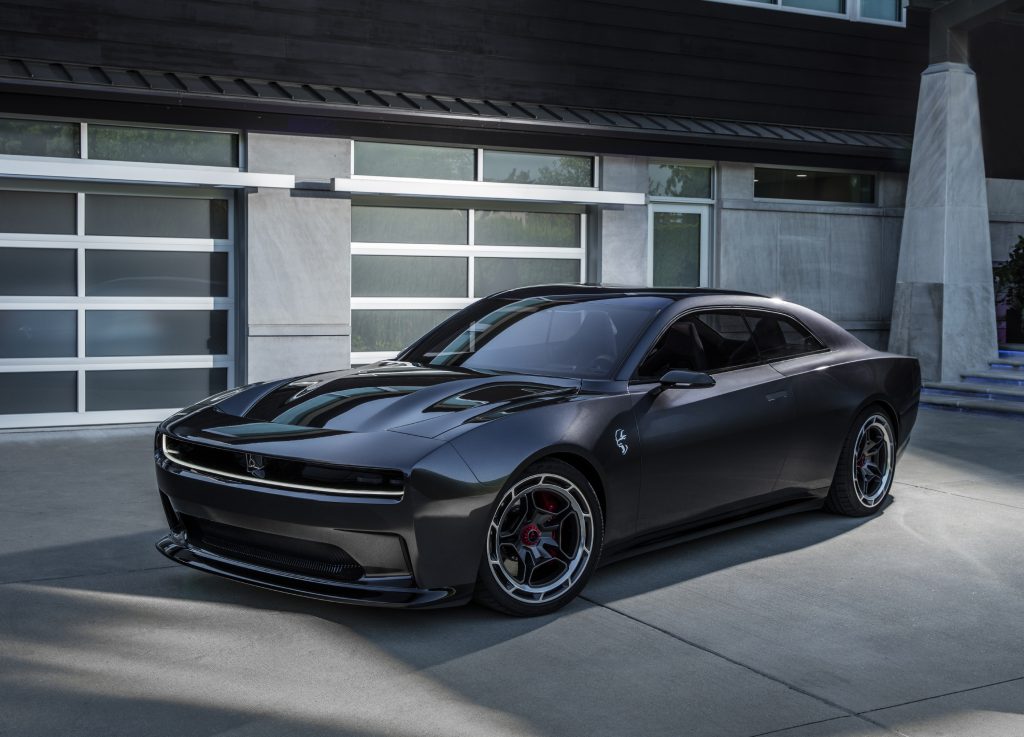 2022 Dodge Charger Daytona SRT concept official press photograph showing its Fratzog grille emblem