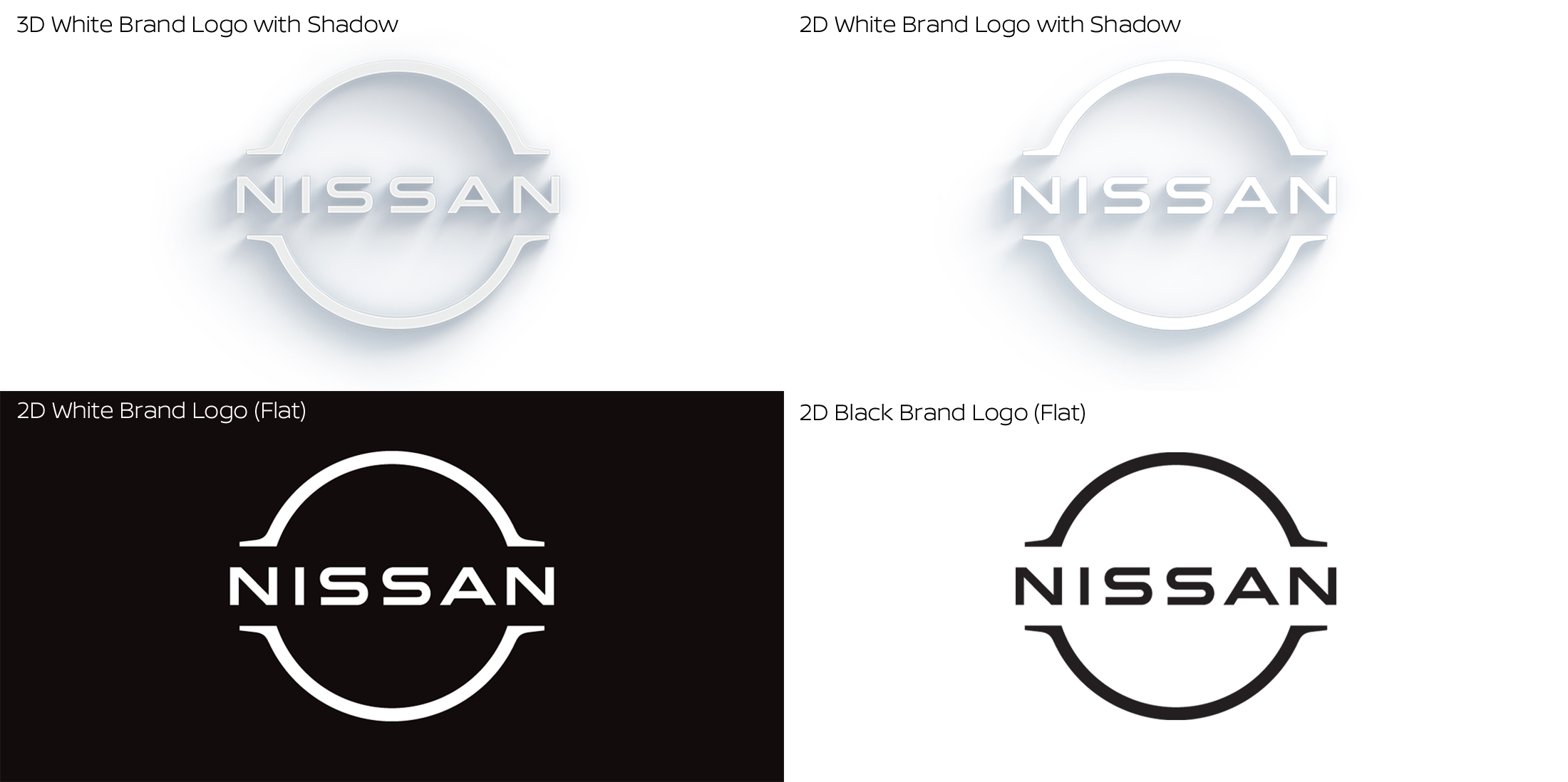 Manufacturer comparison of previous Nissan logo and the simplified 2020 mark
